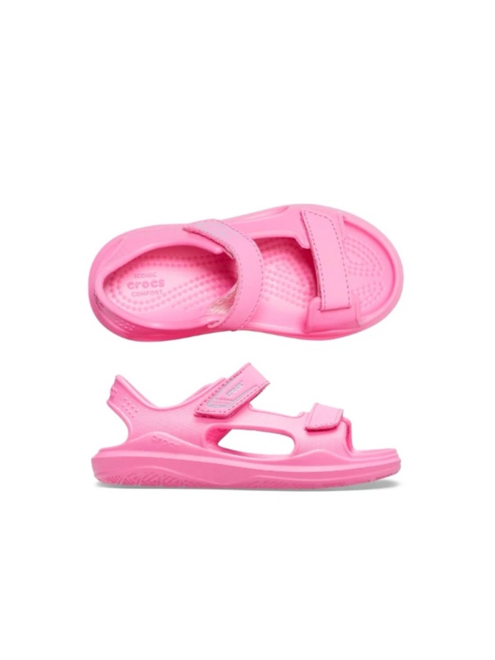 CROCS Kids' Bright Pink Adjustable Strap Sandals
